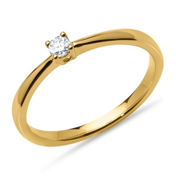 Forlovelsesring i 14 kt. Guld med diamant 0,10 ct